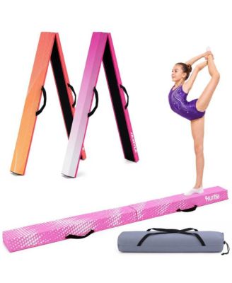 6 FT Foldable Balance Beam for Kids and Toddlers, Portable Gymnastics Training Equipment for Home Practice