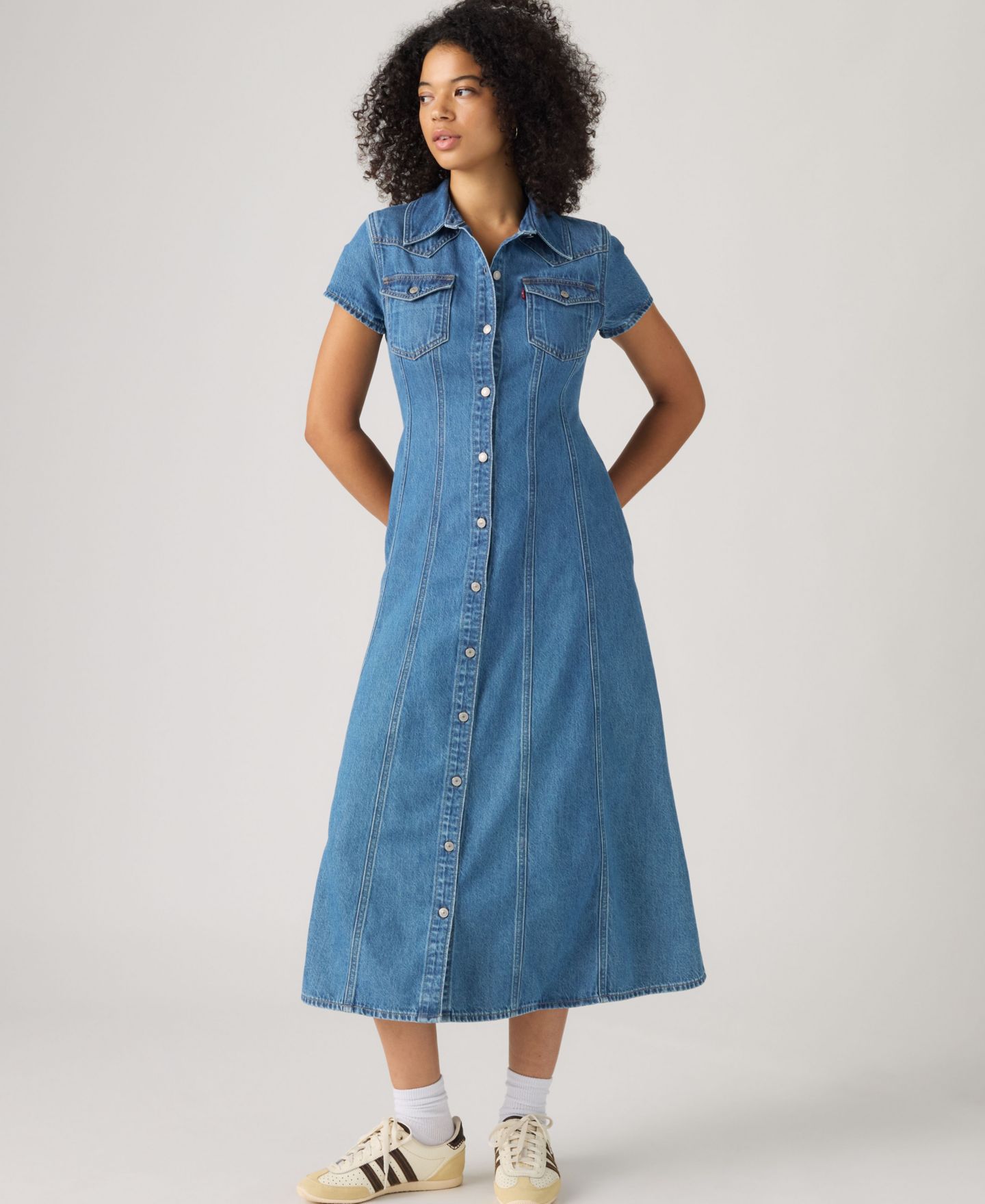 Женское платье Levi's Western Fit & Flare Midi Denim Dress, цвет: Vintage Vibe Dress — фото 2