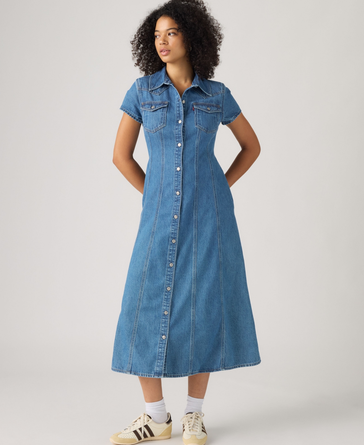 Levi's Women's Western Fit & Flare Midi Denim Dress