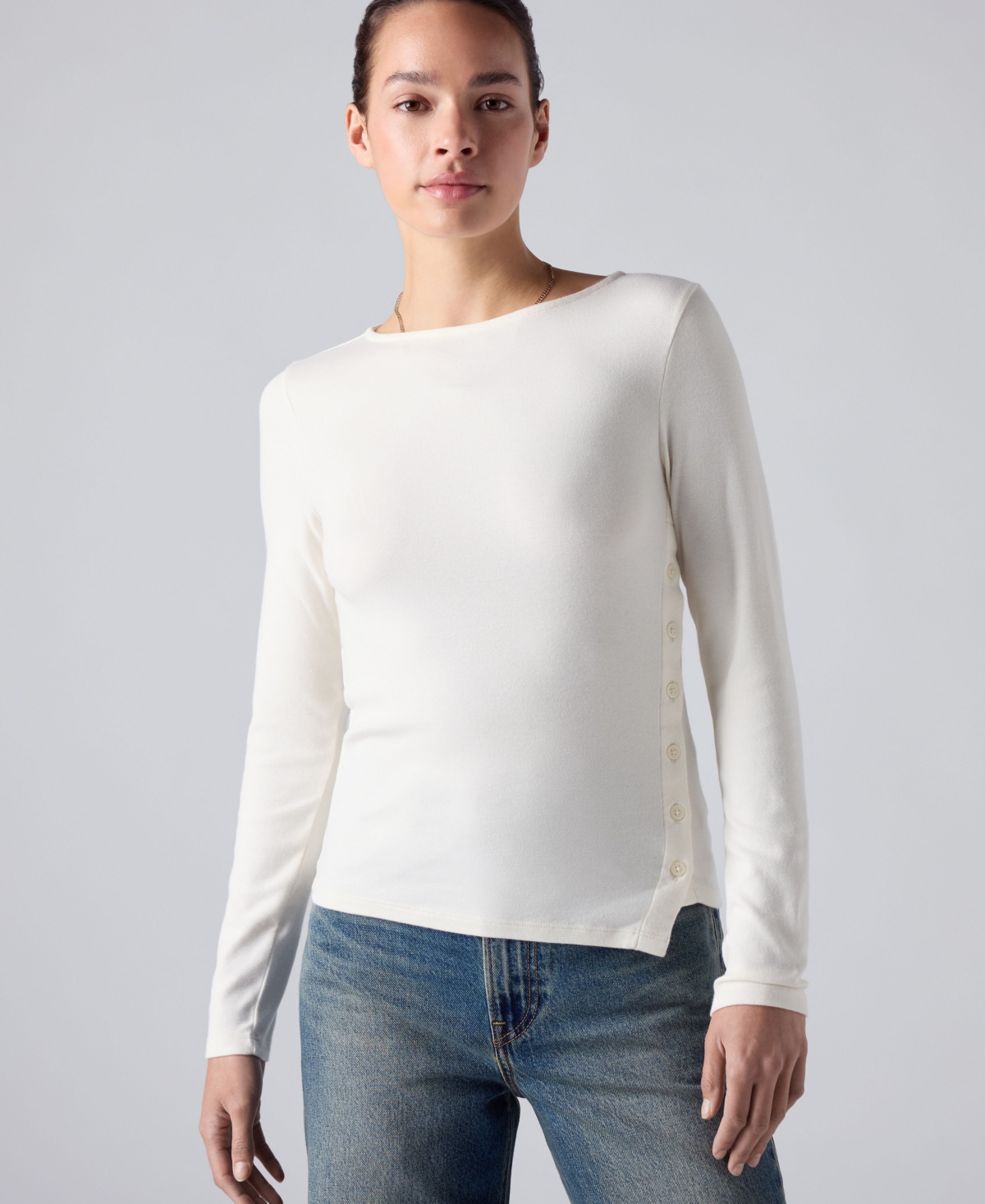 Levi's Women's Allie Boatneck Long-Sleeve Asymmetrical T-Shirt