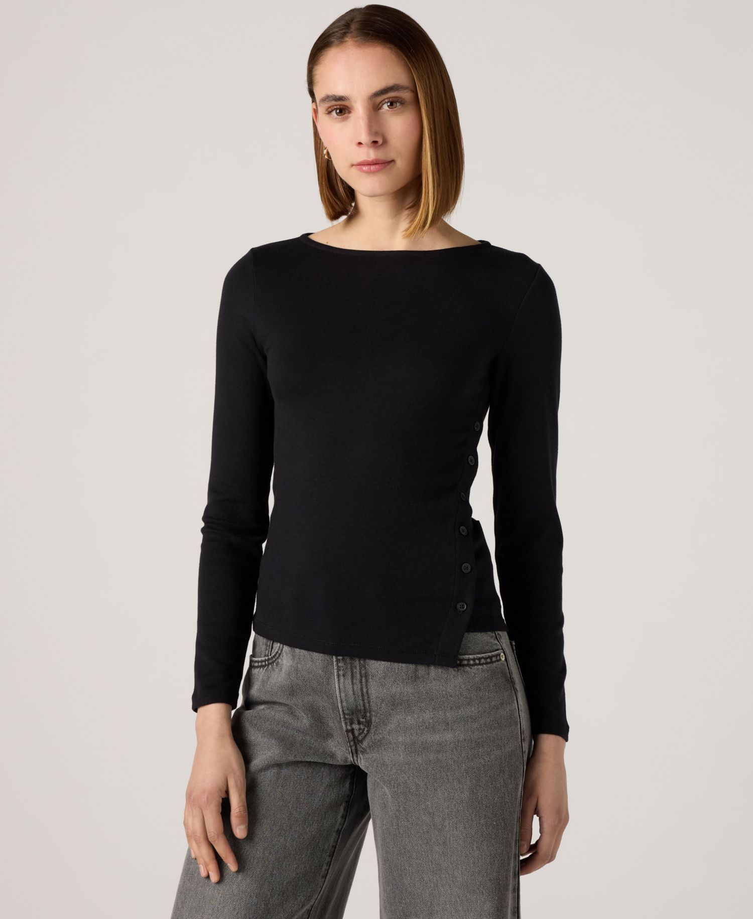 Women's Allie Boatneck Long-Sleeve Asymmetrical T-Shirt