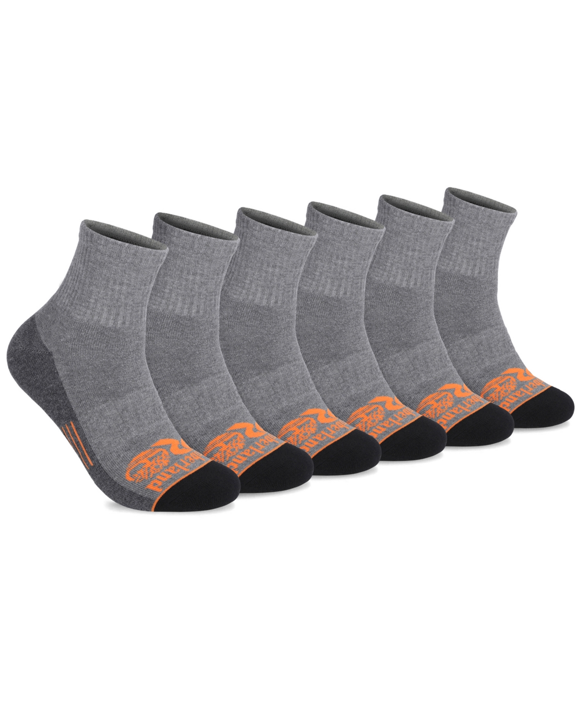 Timberland Men's Core Quarter Socks, 6-Pack - Gray
