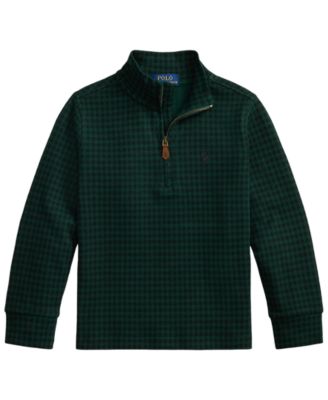 Boys' 2T-7 Plaid Estate-Rib Quarter-Zip Pullover