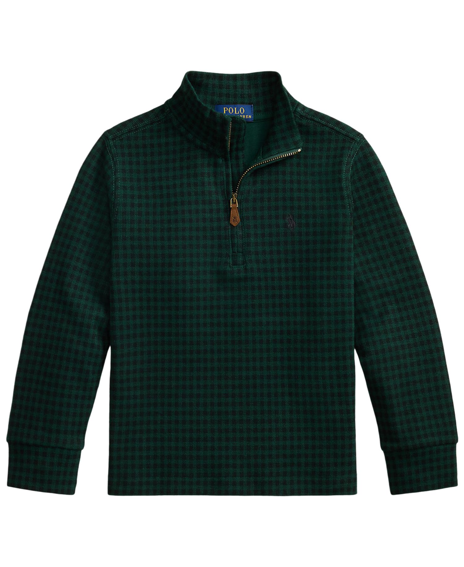 Boys' 2T-7 Plaid Estate-Rib Quarter-Zip Pullover