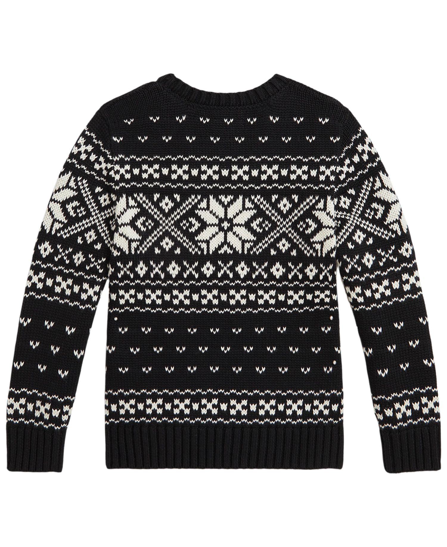 Boys' 2T-7 Snowflake Intarsia-Knit Cotton Sweater
