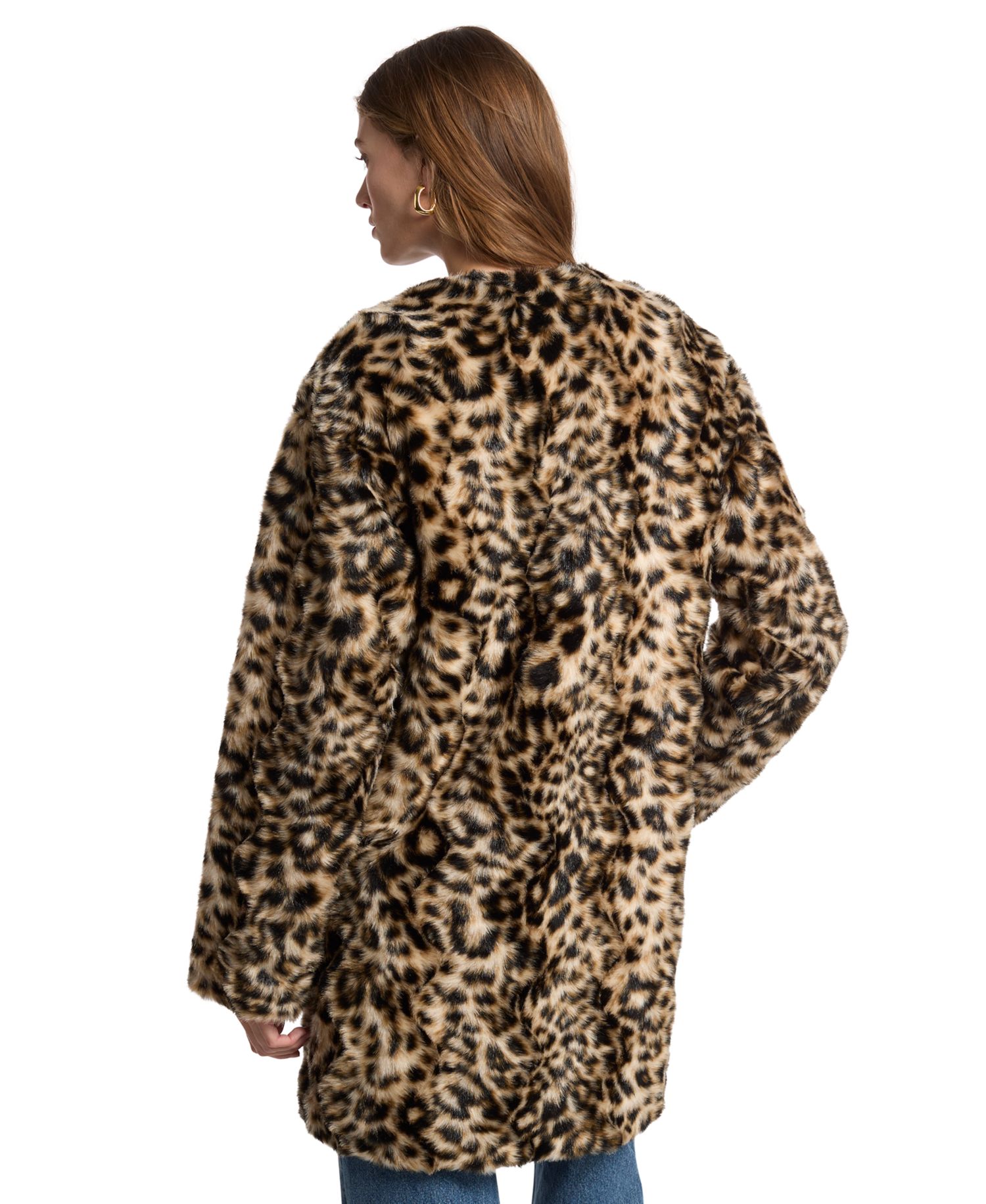 Women's Leopard-Print Faux Fur Coat