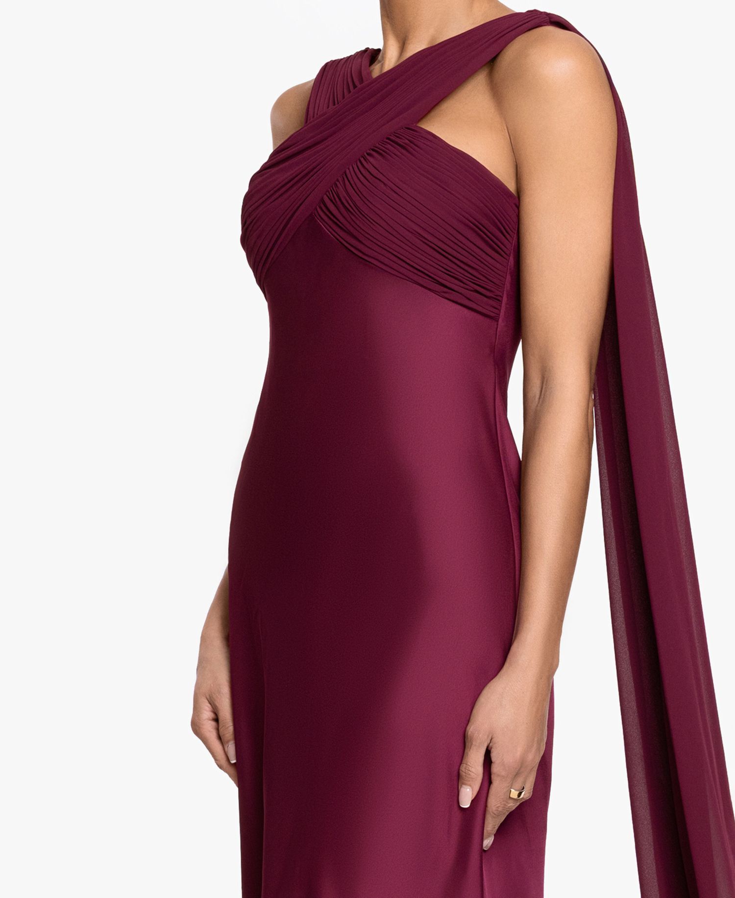 Women's Amelia Halter Long Crossneck Dress
