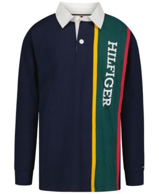 Boys' 8-20 Stripe Rugby Long-Sleeve Polo Shirt
