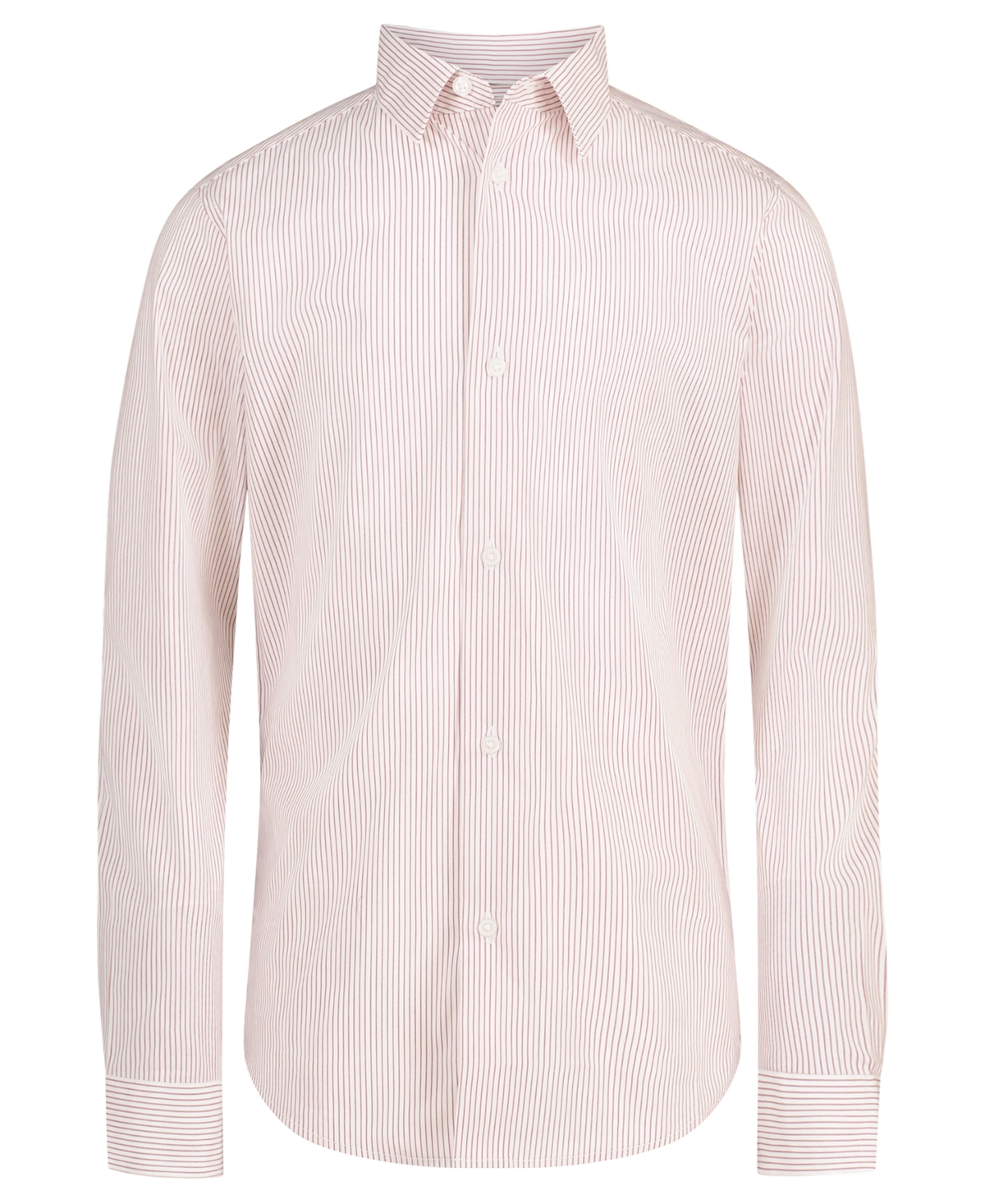 Calvin Klein Men's Stretch Slim-Fit Stripe Shirt - Dark Red