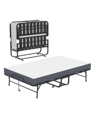 Folding Guest Bed 75x46 Inch Wide Memory Foam Heavy Duty Portable Cot