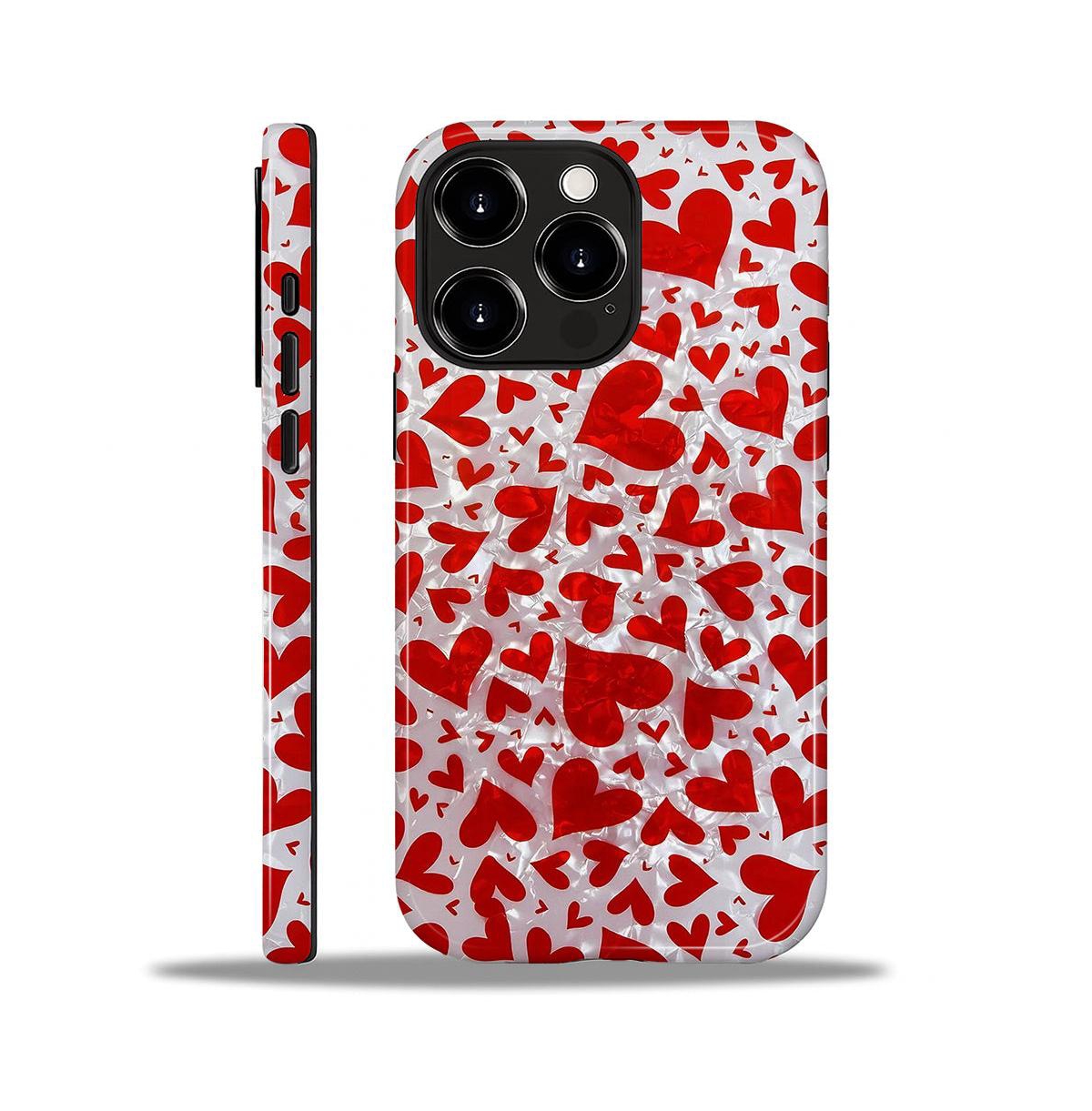Lisen Phone Case Compatible with Apple iPhone, 2-Layer Durable, Crush Hearts