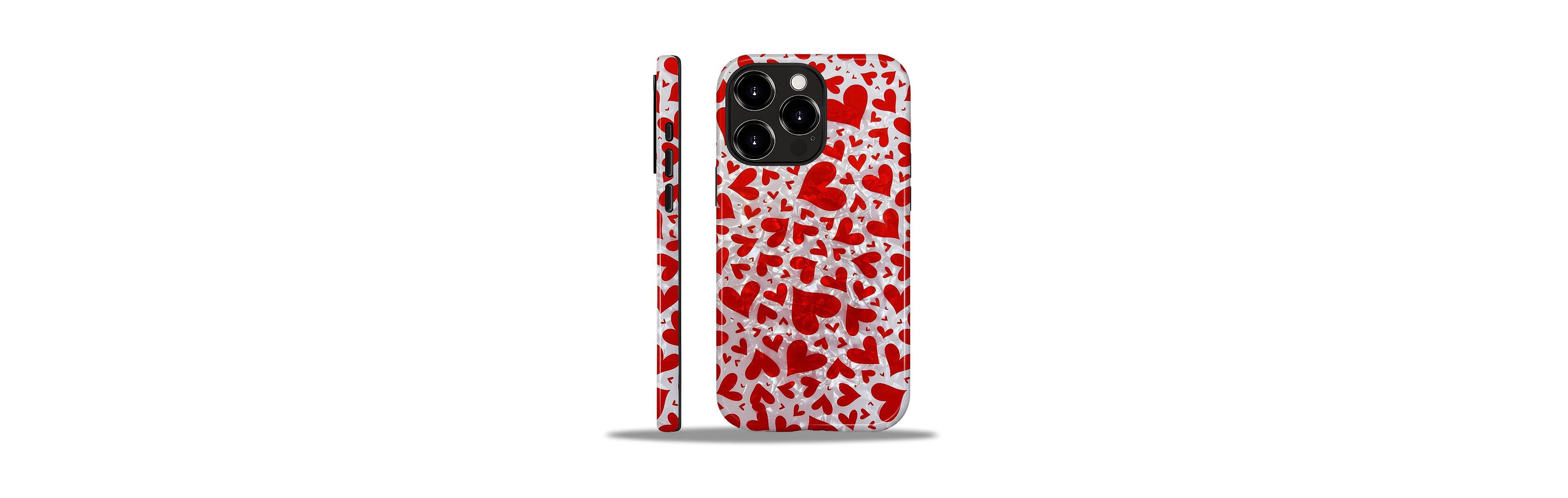 Lisen Phone Case Compatible with Apple iPhone, 2-Layer Durable, Crush Hearts
