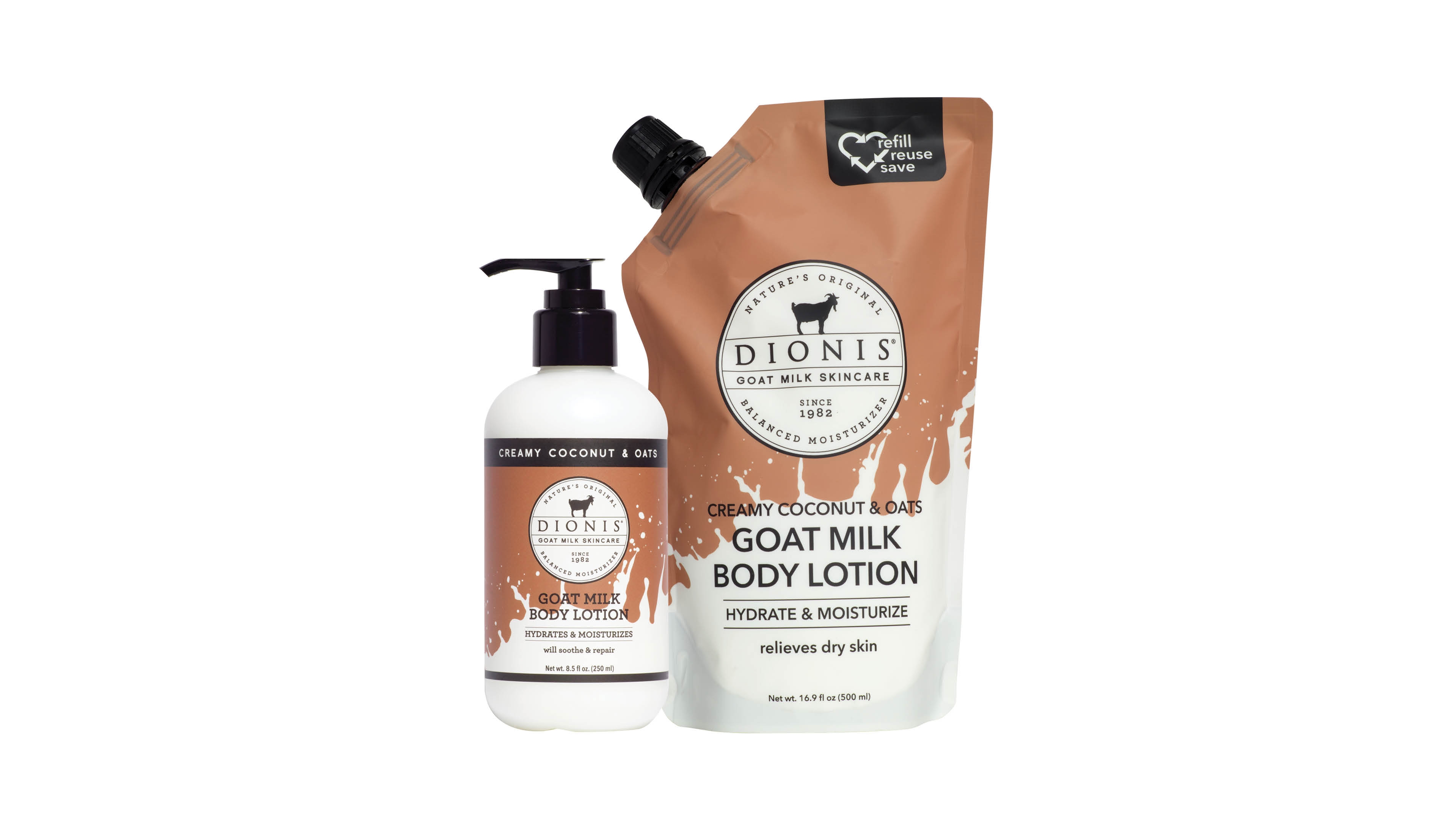 Dionis Creamy Coconut Oats Goat Milk Body Lotion Refill Set