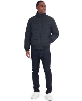 Men's Regular-Fit Puffer Jacket with Faux Fur Collar