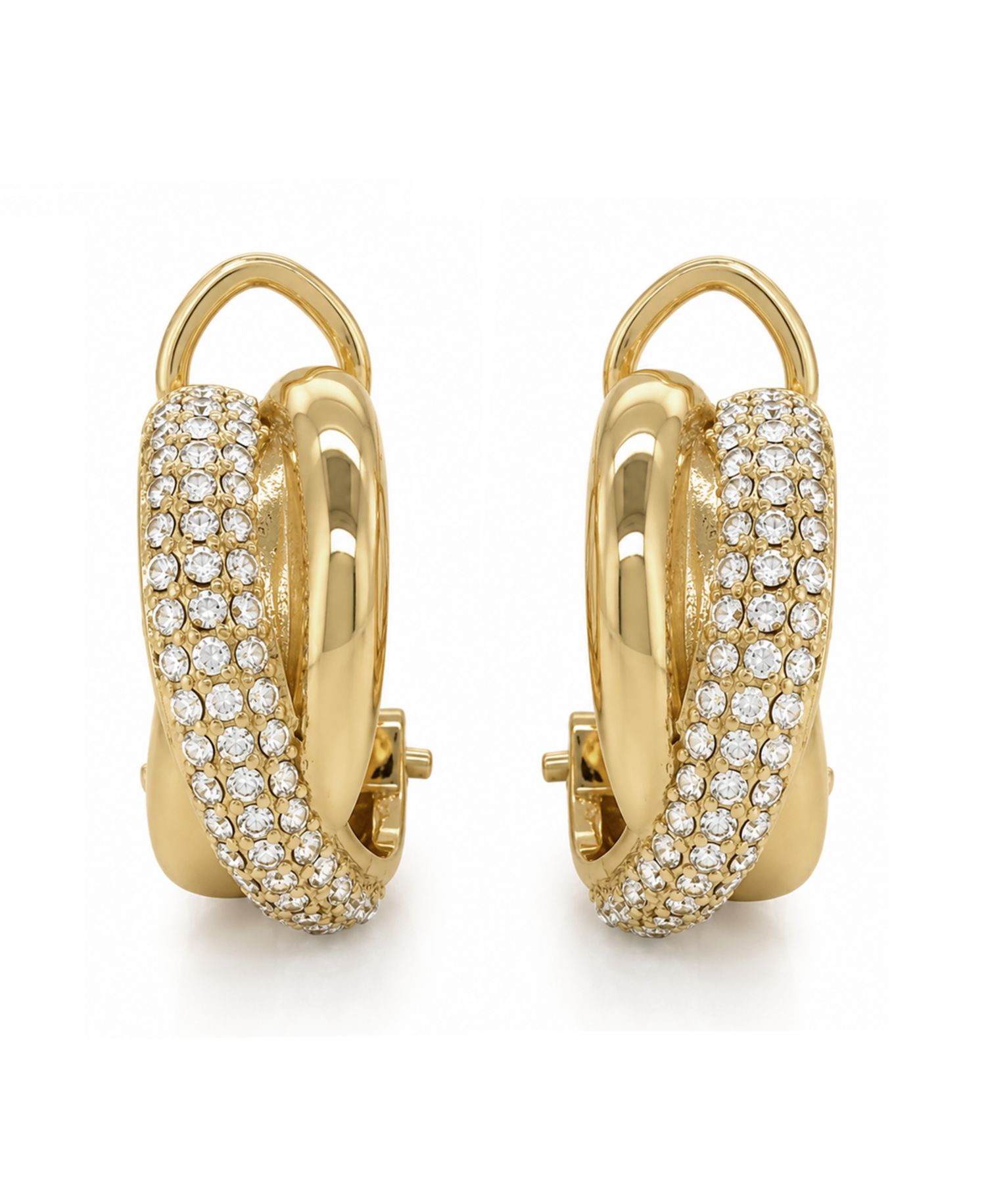Clear Crystal Omega Hoop Earring