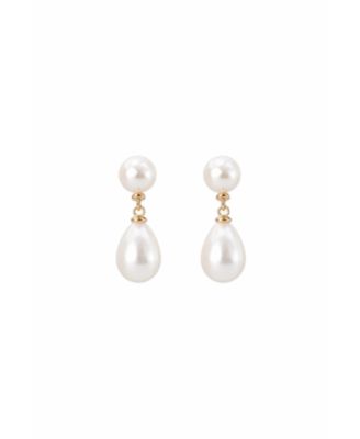 Imitation Pearl Studio Bride Bridal Double Drop Earrings