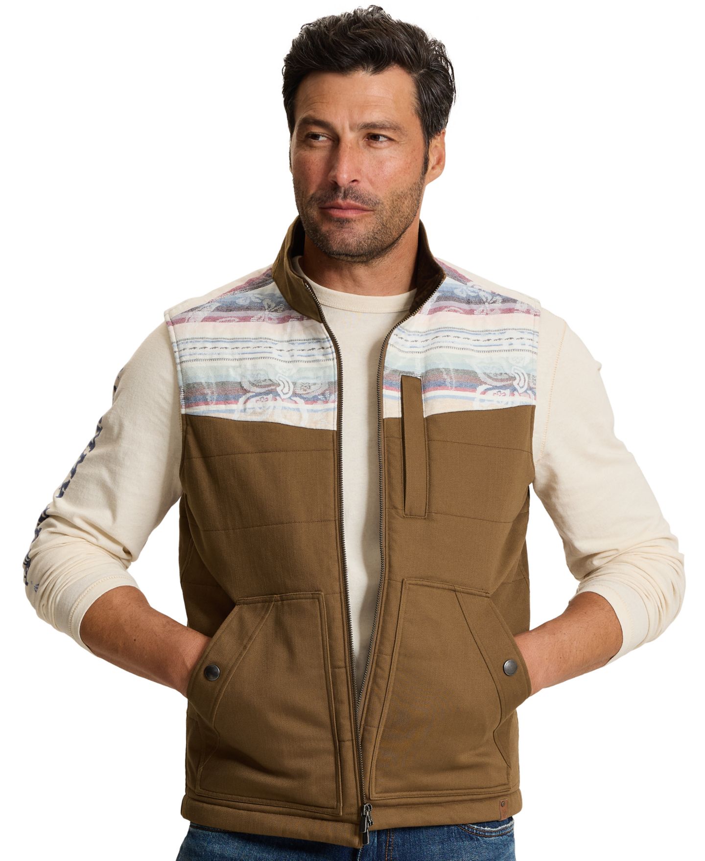 Мужской жилет Tommy Bahama Pecos Palms Western Quilted Stand-Collar, цвет: Liqueur — фото 1