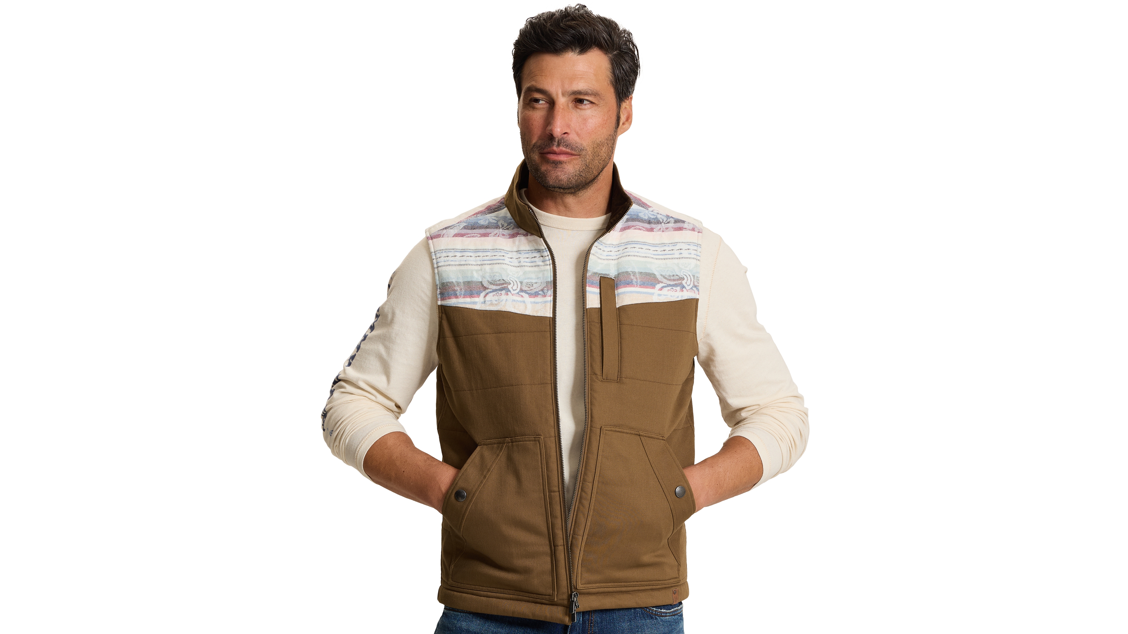 Tommy Bahama Men's Pecos Palms Western Quilted Stand-Collar Vest