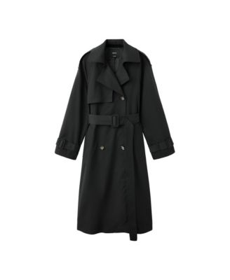 Women's Long Double-Breasted Trench Coat