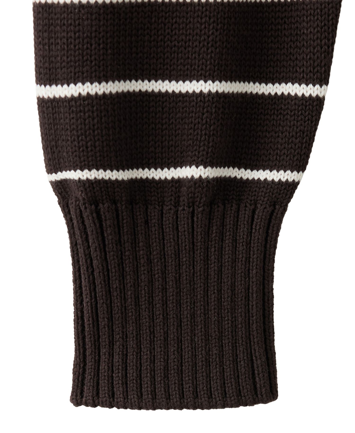 Women's Quarter-Zip Striped Cotton Sweater