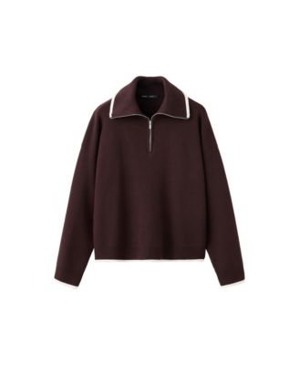 Women's Contrast-Stripe Polo-Collar Sweater