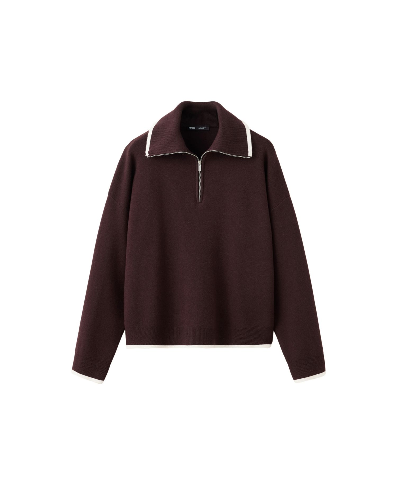 Women's Contrast-Stripe Polo-Collar Sweater