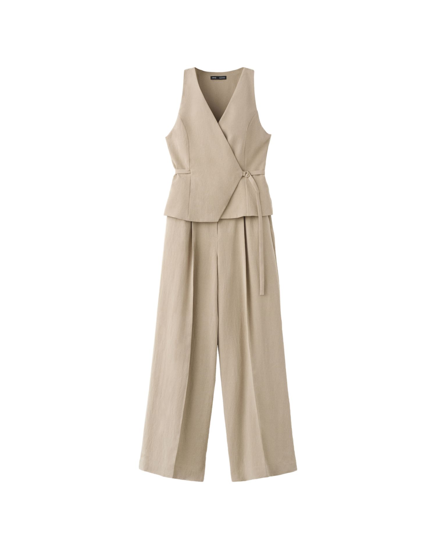 Women's Crossover V-Neck Wide-Leg Sleeveless Jumpsuit