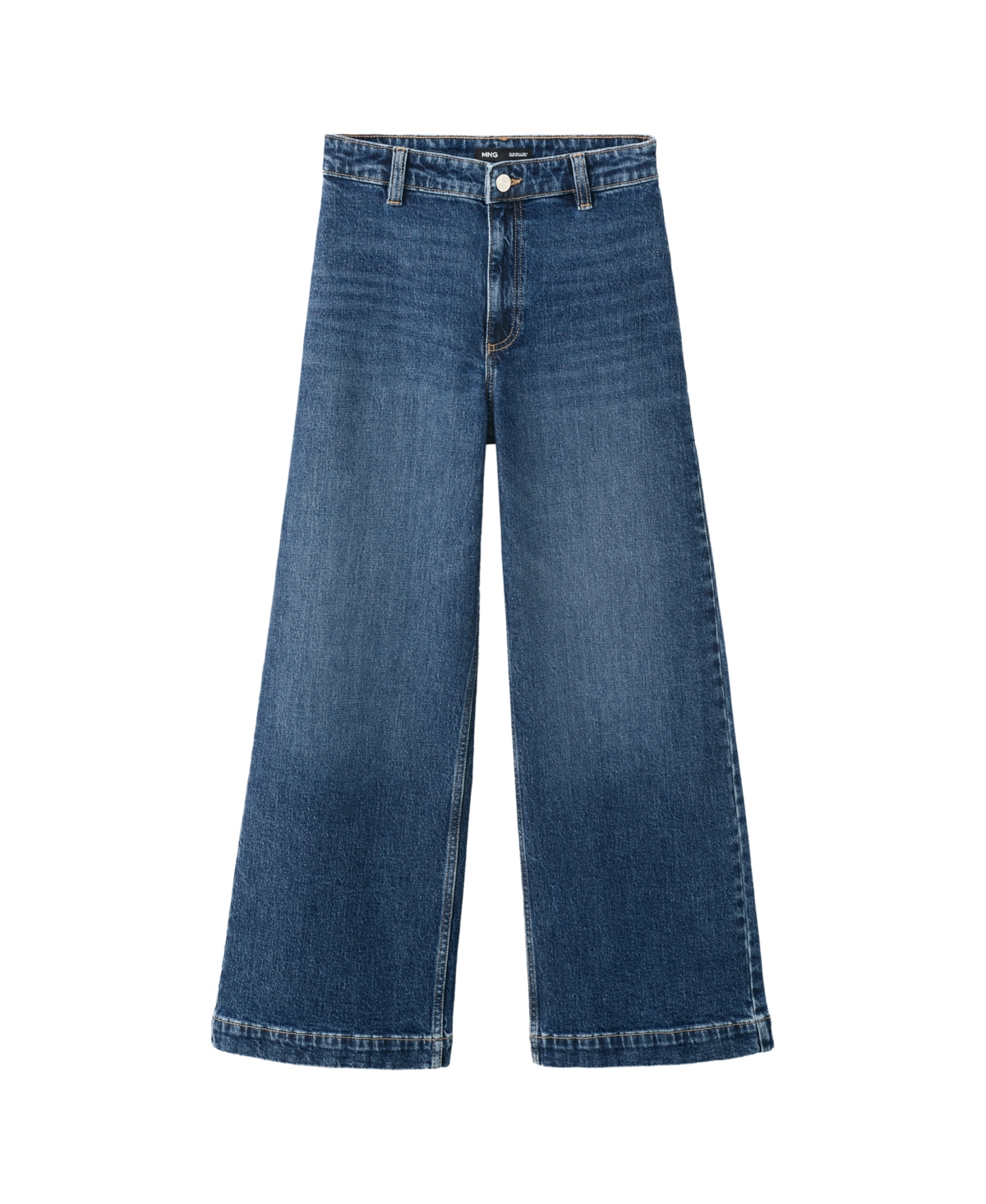 Mango Women's Catherin High-Rise Wide-Leg Culotte Jeans - Dark Blue