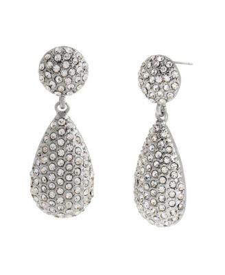 Glass Crystal Boho Pav&eacute; Double Drop Dangle Earrings
