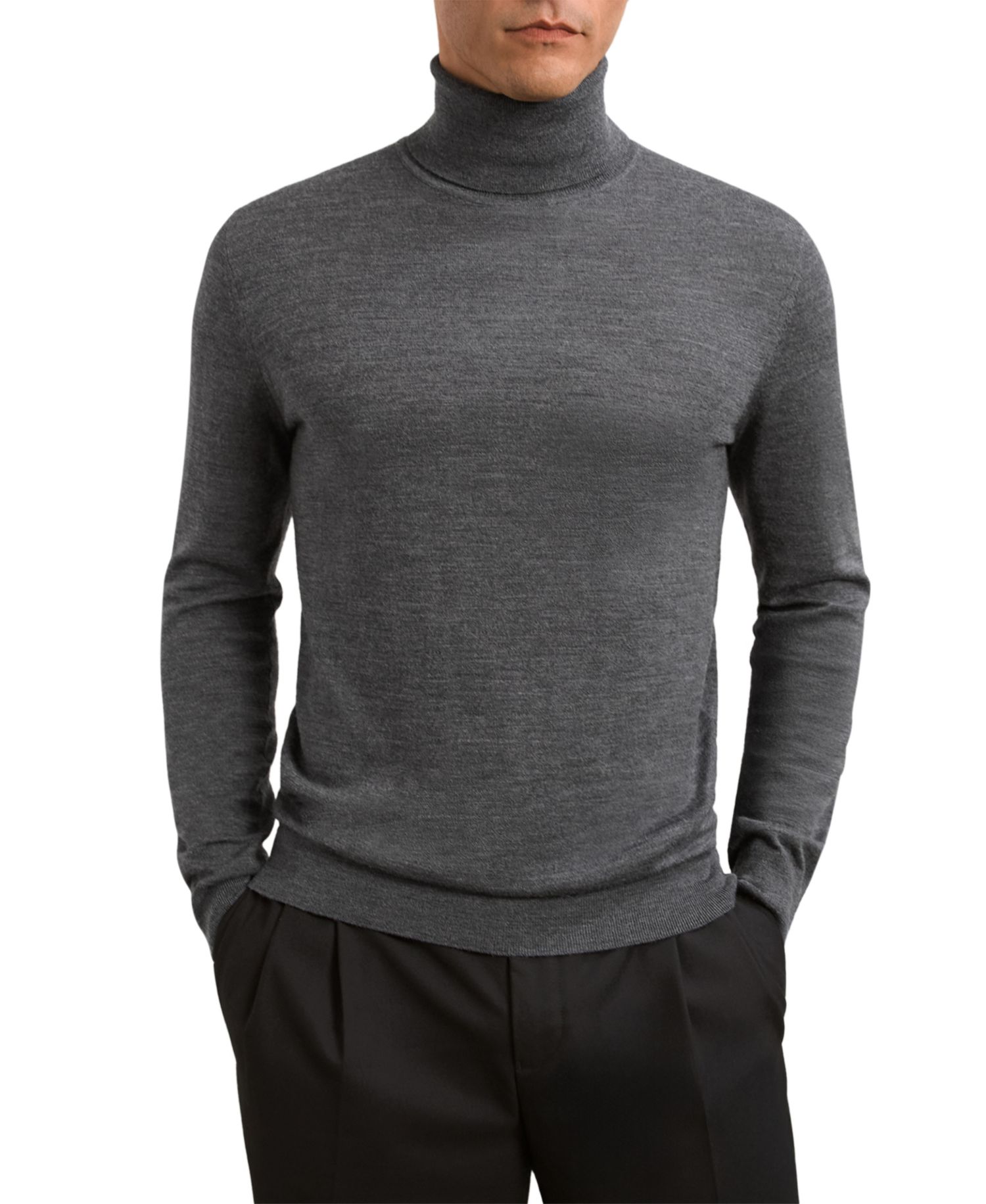 Men's Caine Merino Wool Turtleneck Slim-Fit Sweater