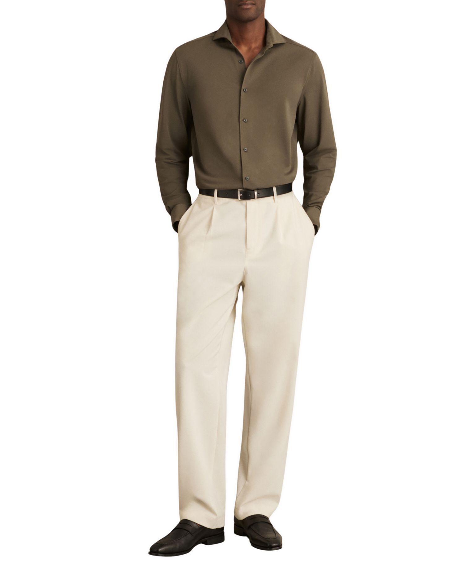 Men's Charge Stretch-Jersey Cutaway-Collar Shirt