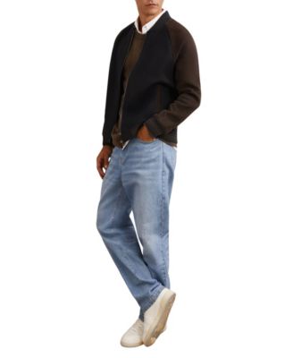 Men's Rylan Wool-Blend Colour-Block Bomber Jacket