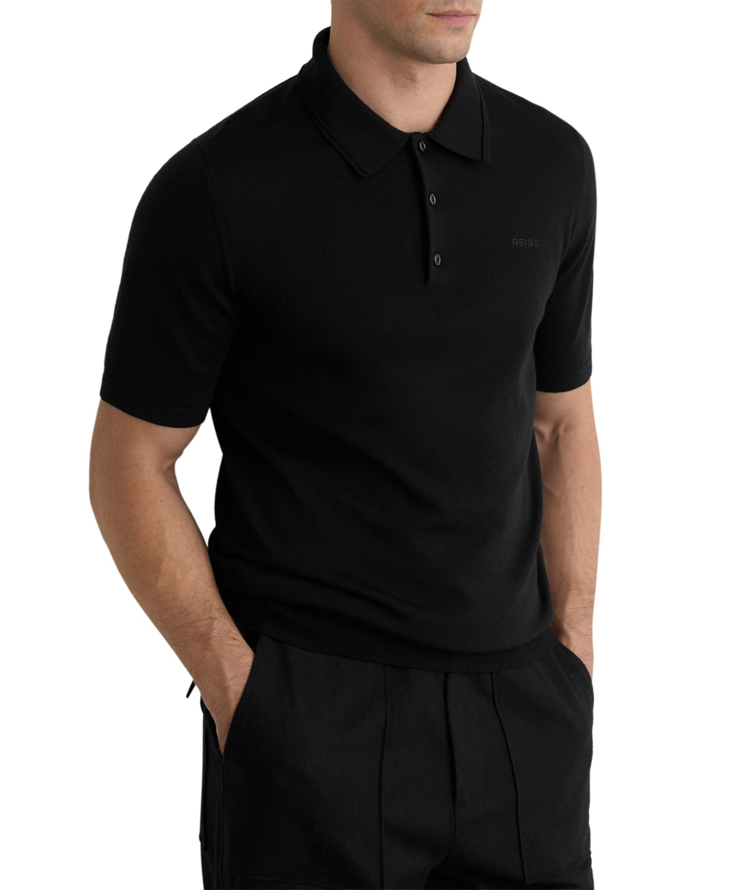 Men's Albion Merino Wool Slim-Fit Embroidered-Logo Polo Shirt