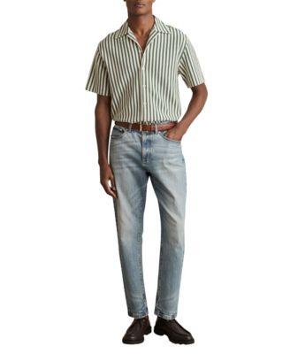 Men's Trig Textured Stripe Cuban-Collar Shirt