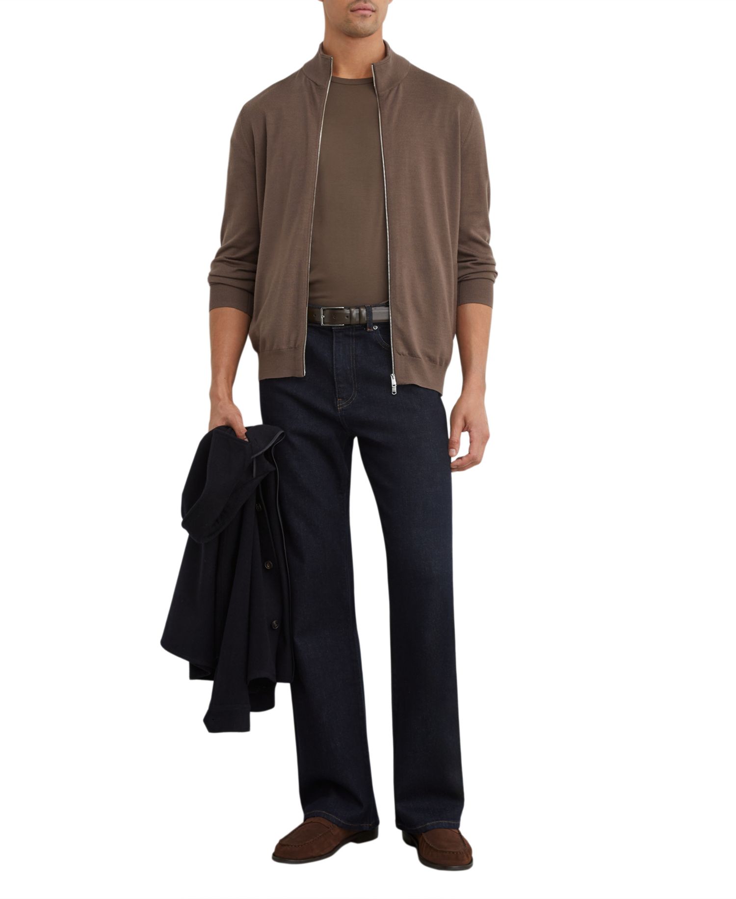Men's Hampshire Slim-Fit Merino Wool Funnel-Neck Cardigan