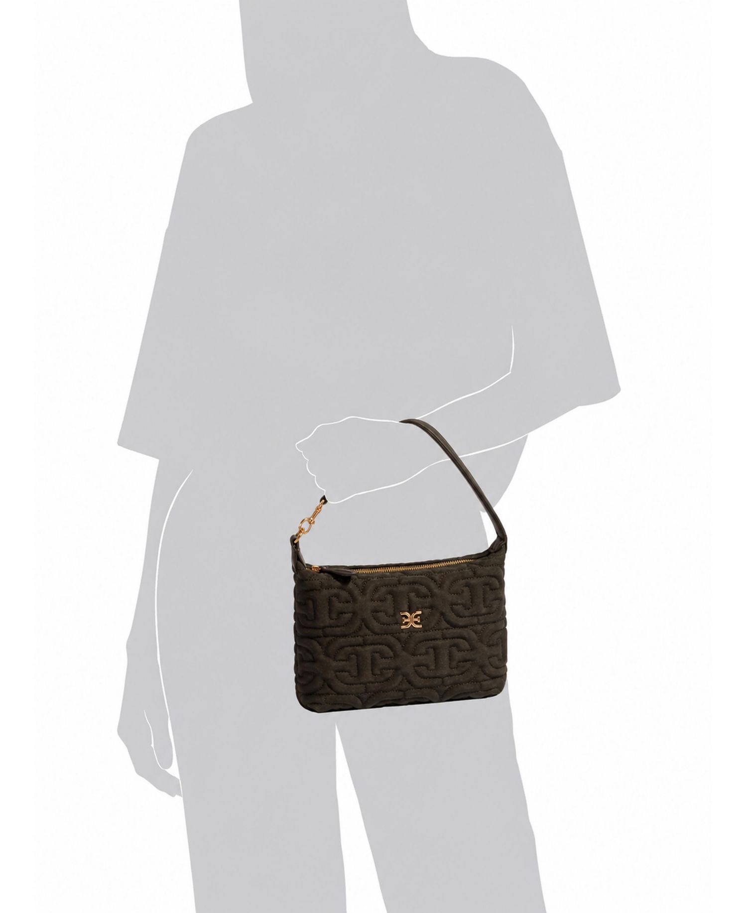 Ethyl Quilted Zip-Top Demi Small Shoulder Handbag