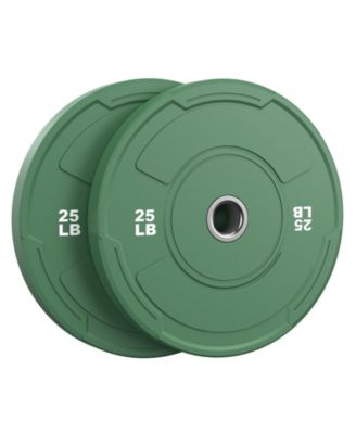 Bumper Plate Set 2 Inch Olympic Weight Plates Pair Tested Rubber Plates Steel Insert for Barbell Home Gym