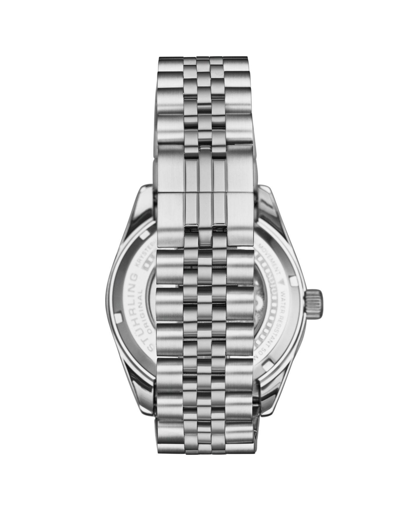 Часы Stuhrling Datemaster II Men s Swiss Automatic 42mm Stainless Steel Watch, Blue Dial, Fluted Bezel, Day & Date, 100M Water Resistant — фото 3