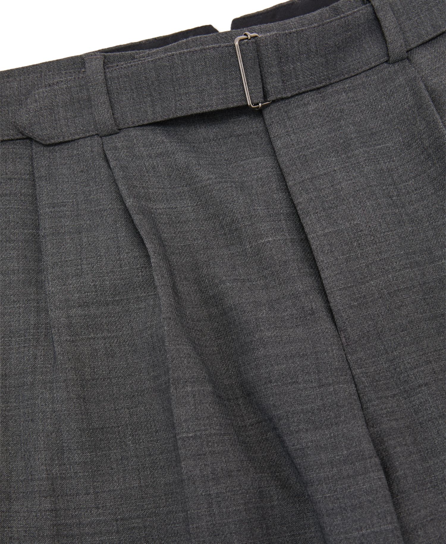 Men's Strap Wool-Blend Belted Pleated Tapered-Fit Pants
