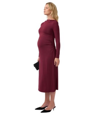 petite maternity dresses Luxury blue maternity dress COLOR:Eggplant 5 month petite pregnancy bump sss French Blue Bridesmaid Dress