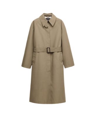 Women's Selection Long Belted Shirt Collar Trench Coat