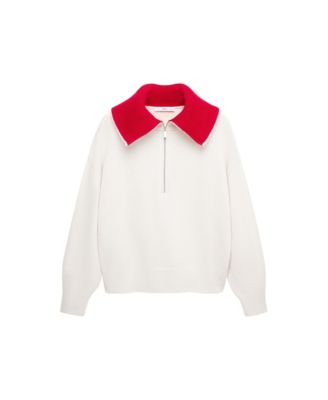 Women's Selection Contrast Collar Wool-Cashmere Blend Sweater
