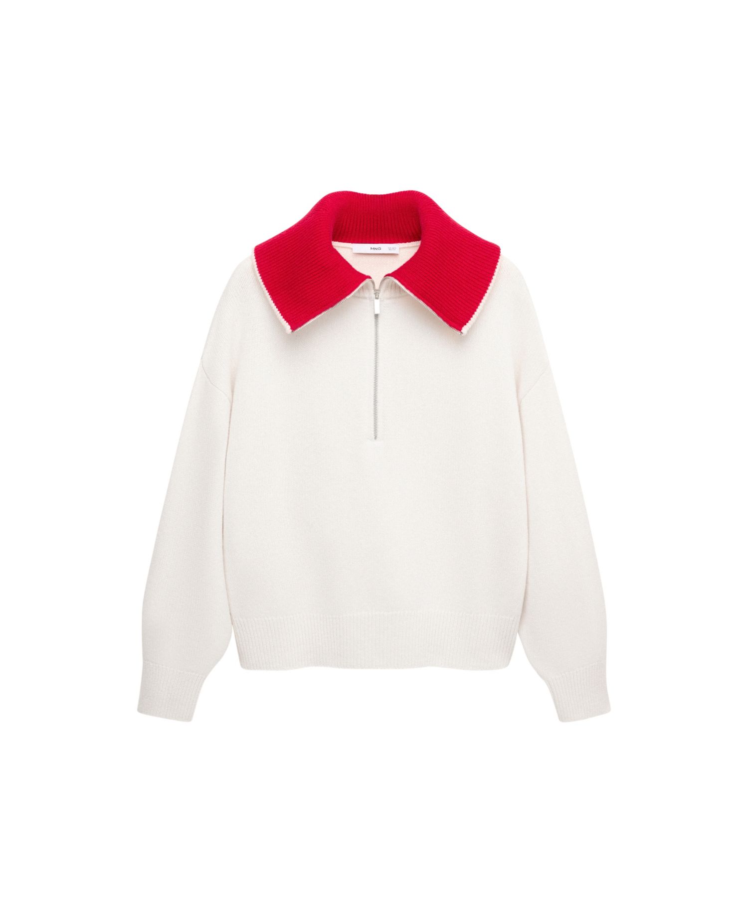 Women's Selection Contrast Collar Wool-Cashmere Blend Sweater