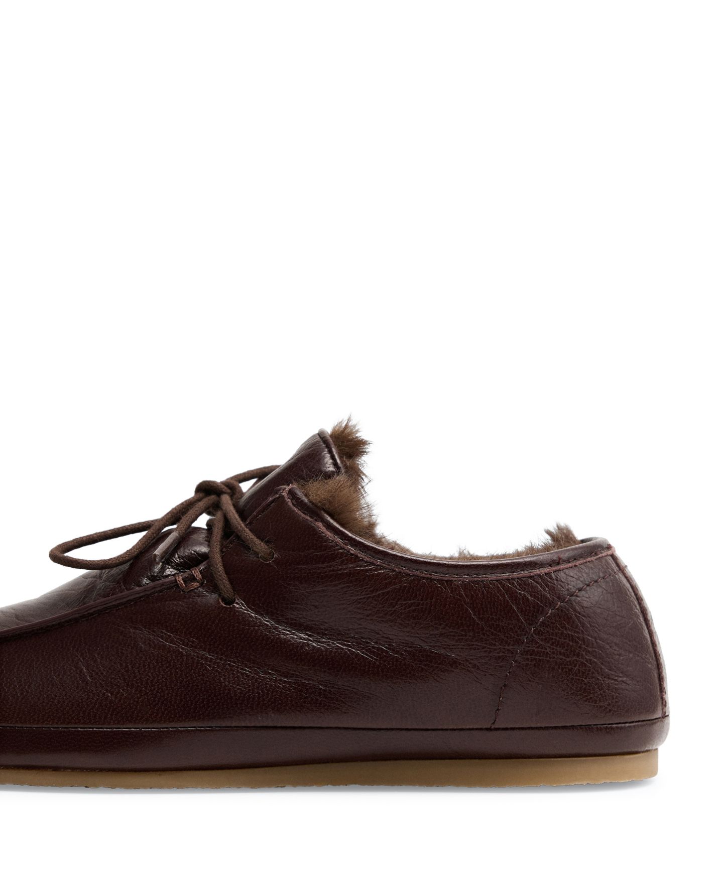 Женские туфли MANGO Round-Toe Flat, цвет: Тёмный коричневый — фото 3