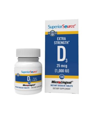 Vitamin D3 1000 IU - 100 Sublingual Dissolving Tablets