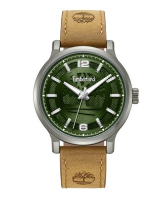 Men's 3-Hand Quartz Tan Genuine Leather Watch 43mm