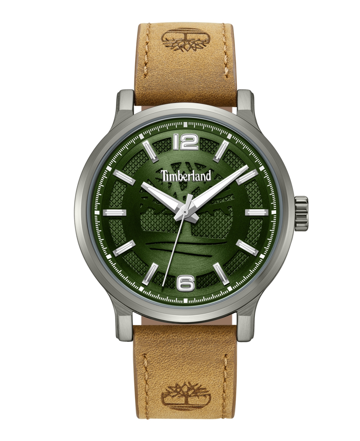 Timberland Men's 3-Hand Quartz Tan Genuine Leather Watch 43mm