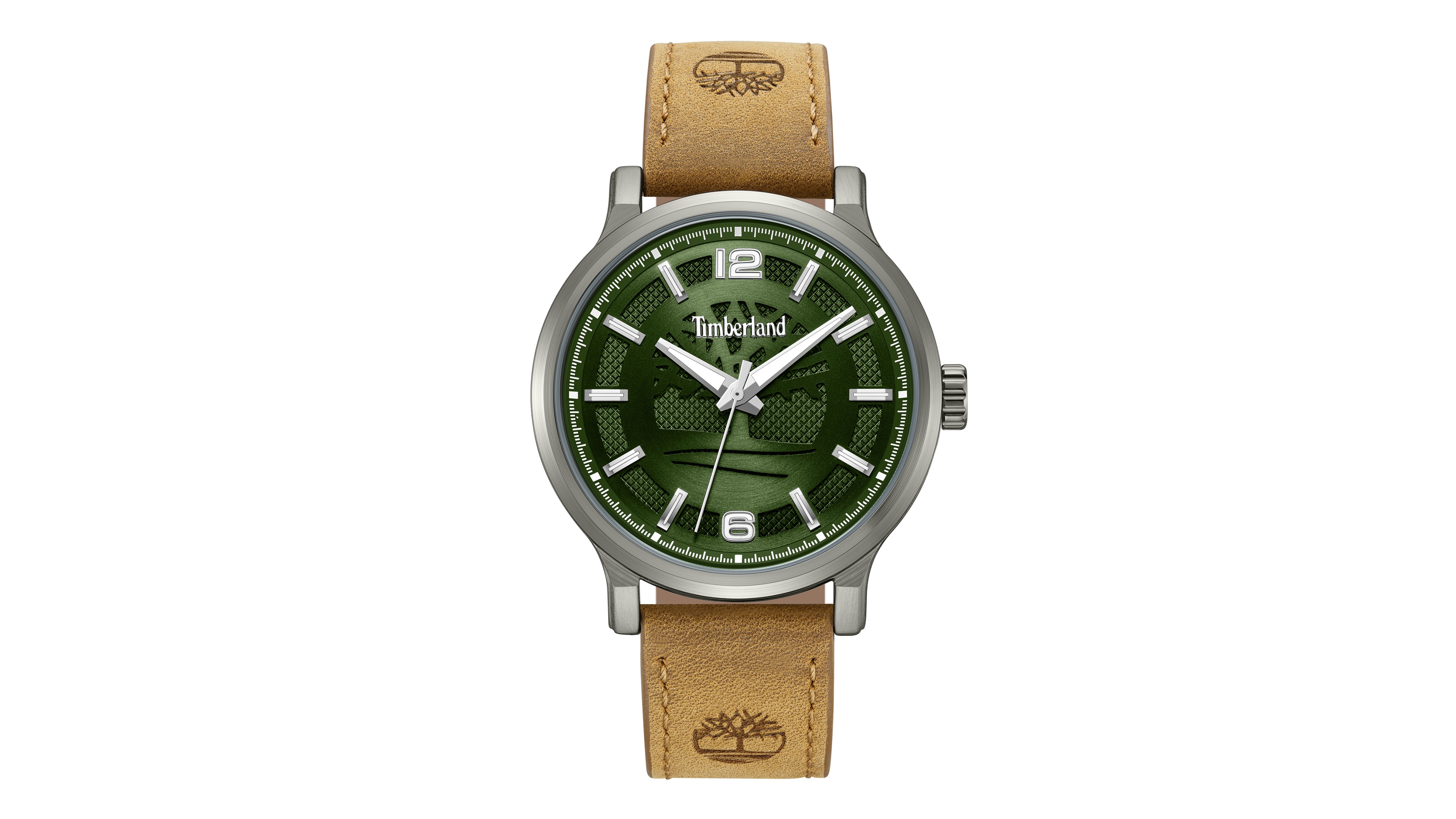 Timberland Men's 3-Hand Quartz Tan Genuine Leather Watch 43mm