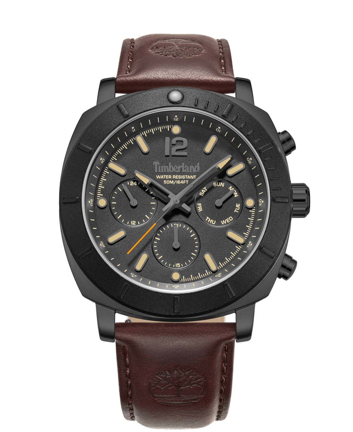Timberland Men's Quartz Pyperville Date Leather Watch 45mm