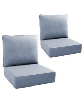 24"x22"x6" Patio Thick Cushions and Pillows Set - Deep Seat Indoor/Outdoor Water and Fade Resistant